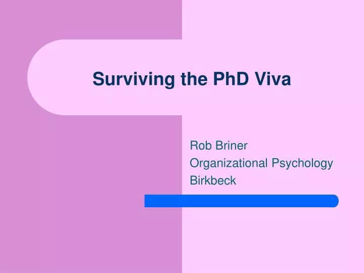 surviving the phd viva