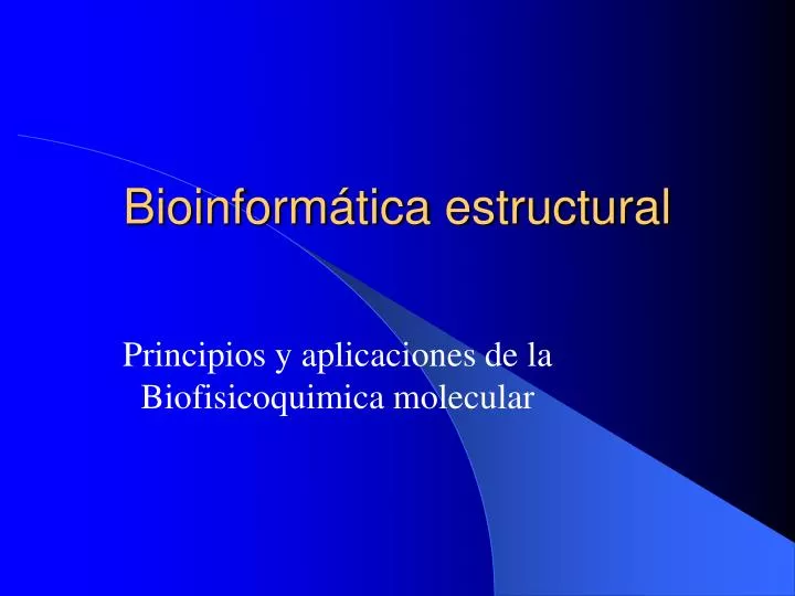 bioinform tica estructural