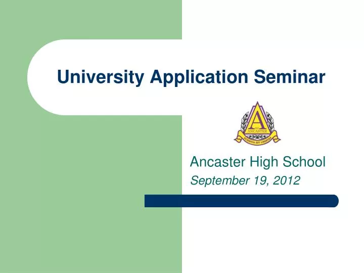 university application seminar