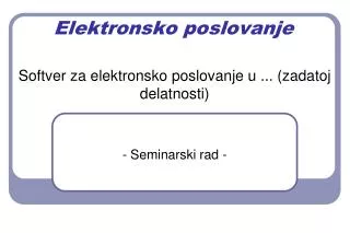elektronsko poslovanje