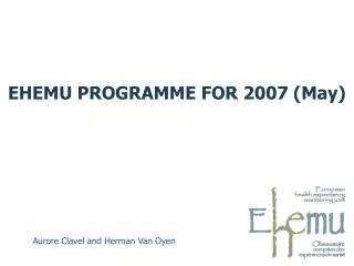 EHEMU PROGRAMME FOR 2007 (May)