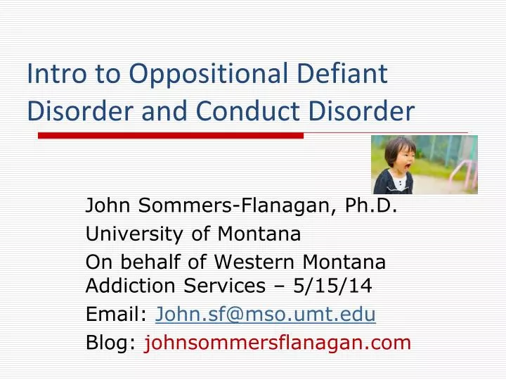 intro to oppositional defiant disorder and conduct disorder