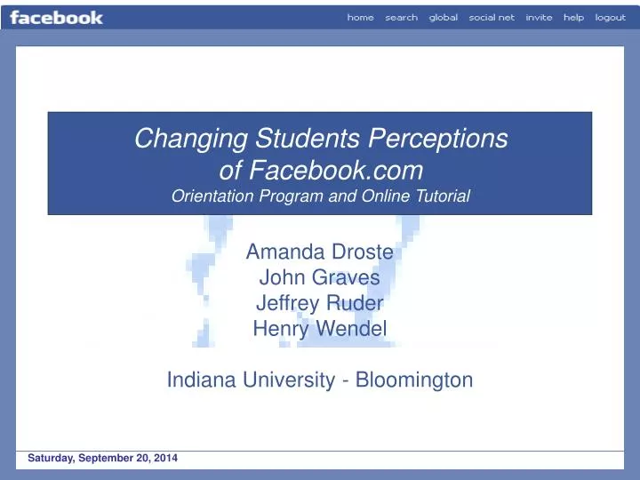 changing students perceptions of facebook com orientation program and online tutorial