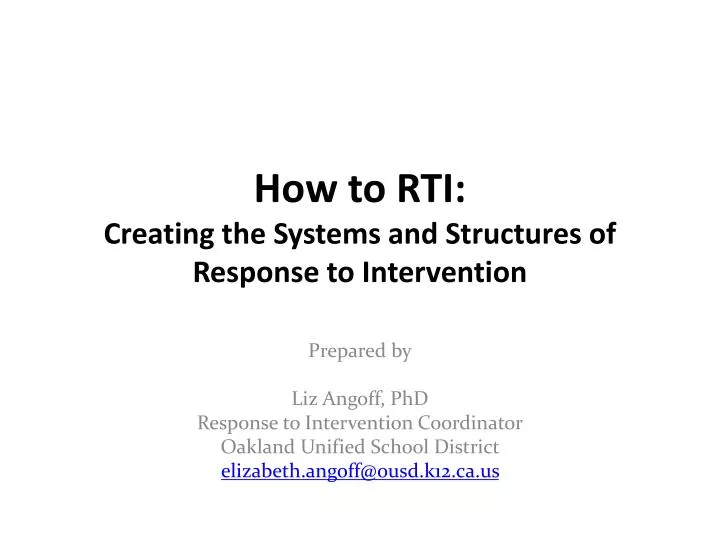how to rti creating the systems and structures of response to intervention