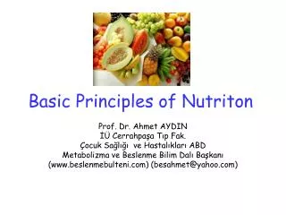 Basic Principles of Nutriton
