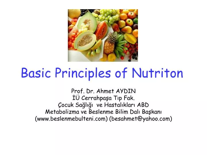 basic principles of nutriton