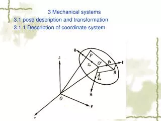 3 Mechanical systems 3.1 pose description and transformation