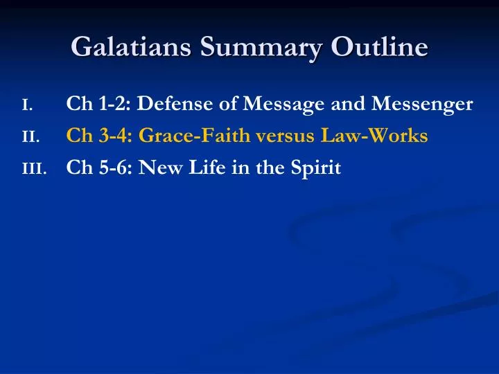 galatians summary outline