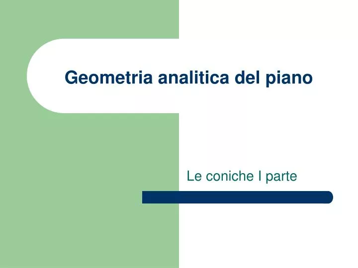 geometria analitica del piano