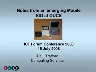 Notes from an emerging Mobile SIG at OUCS