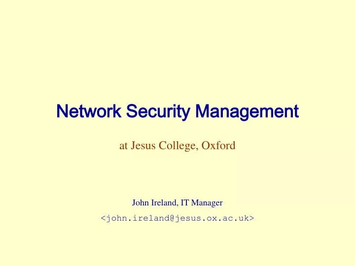 network security management