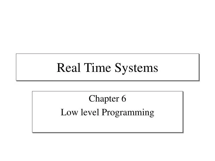 real time systems
