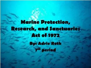 Marine Protection, Research, and Sanctuaries Act of 1972
