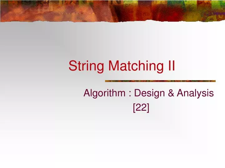 string matching ii