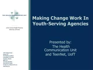 Making Change Work In Youth-Serving Agencies