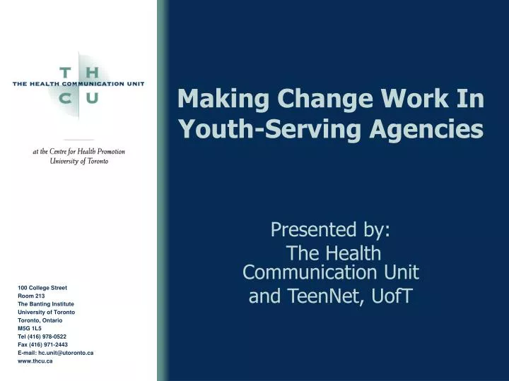 making change work in youth serving agencies
