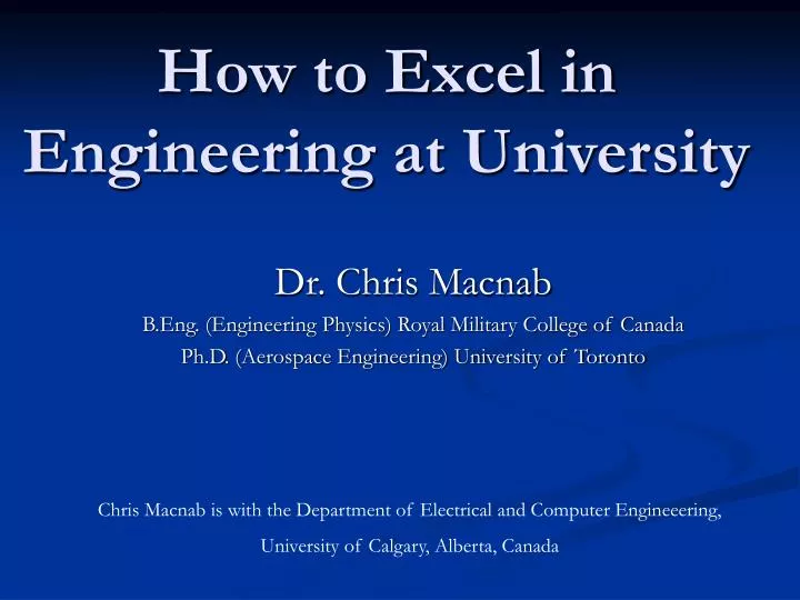 how to excel in engineering at university