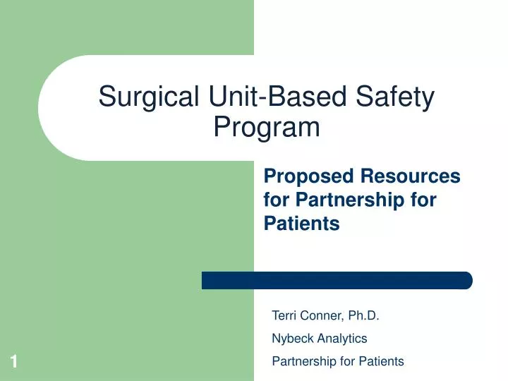 surgical unit based safety program