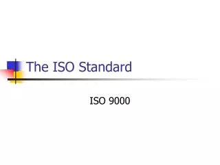 The ISO Standard