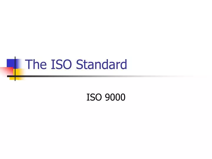 the iso standard