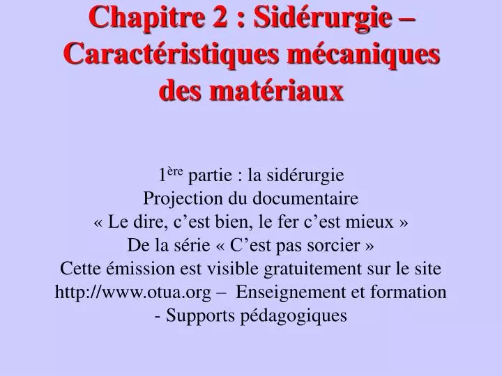 chapitre 2 sid rurgie caract ristiques m caniques des mat riaux