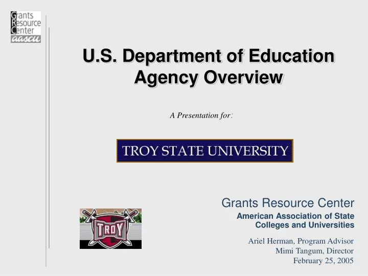 u s department of education agency overview