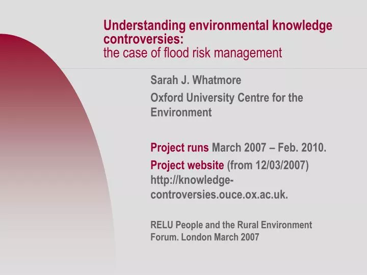 understanding environmental knowledge controversies the case of flood risk management