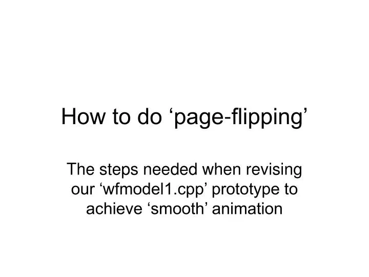 how to do page flipping