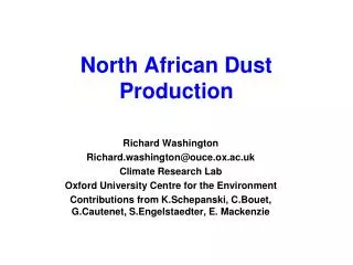 North African Dust Production
