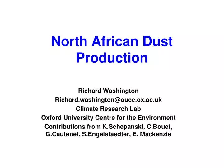 north african dust production