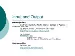 Input and Output - slide 1