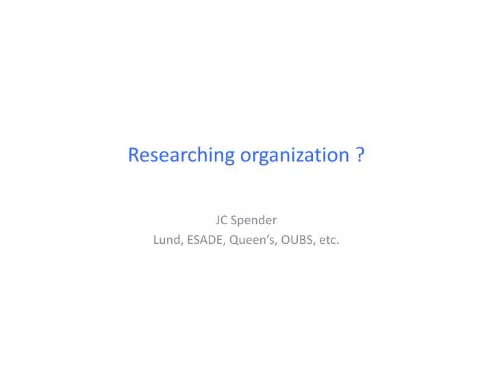 researching organization