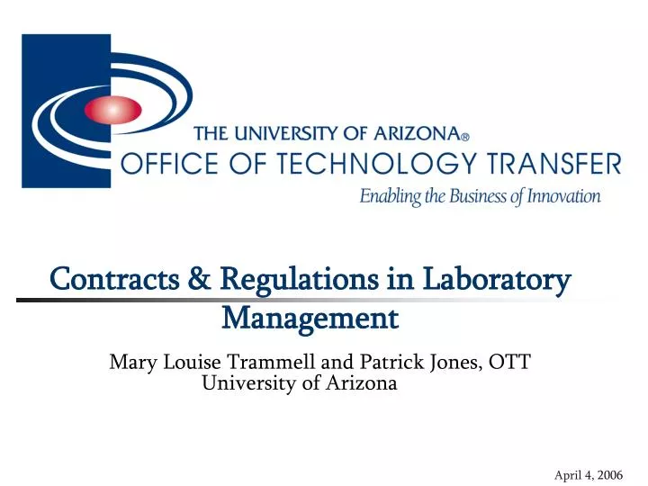 contracts regulations in laboratory management