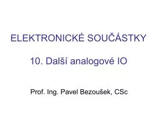 elektronick sou stky 10 dal analogov io