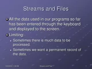 Streams and Files