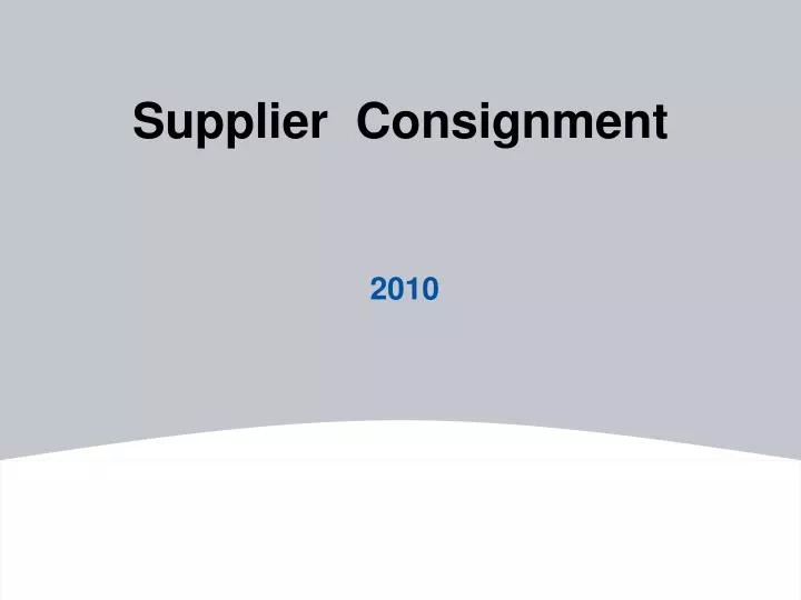 supplier consignment