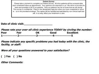 Patient Survey