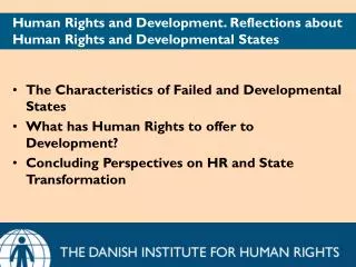 Human Rights and Development. Reflections about Human Rights and Developmental States