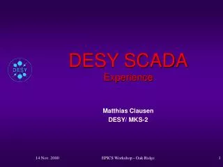 DESY SCADA Experience