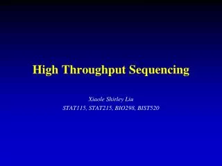 High Throughput Sequencing