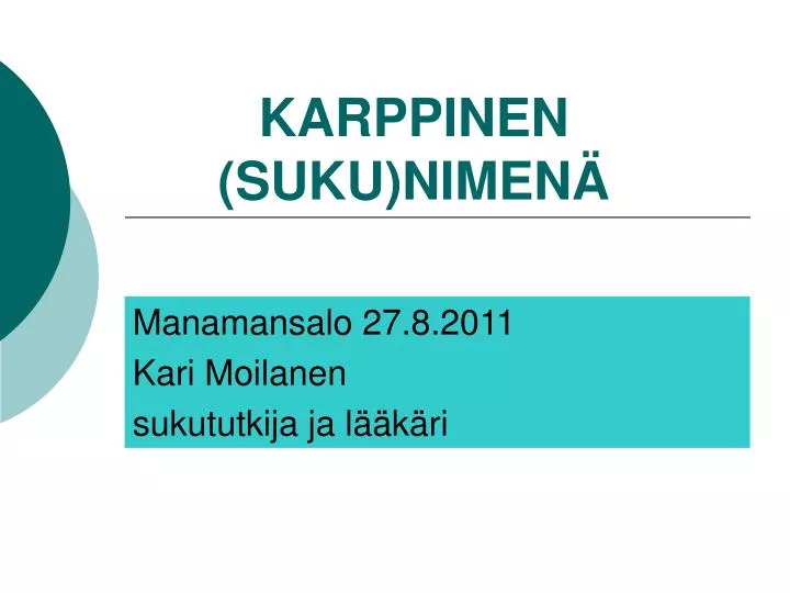 karppinen suku nimen