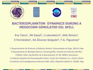 BACTERIOPLANKTON DYNAMICS DURING A MESOCOSM-SIMULATED OIL SPILL