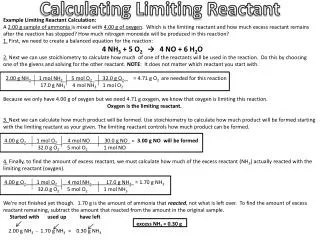 Calculating Limiting Reactant