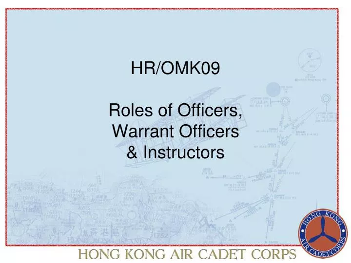 hr omk09 roles of officers warrant officers instructors