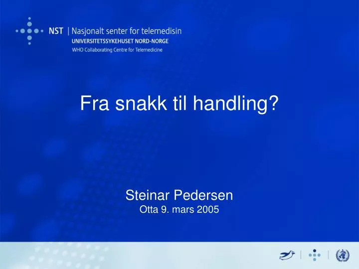 fra snakk til handling steinar pedersen otta 9 mars 2005