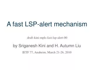 A fast LSP-alert mechanism