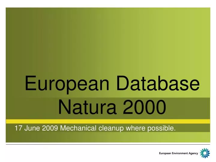 european database natura 2000