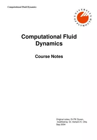 Computational Fluid Dynamics Course Notes