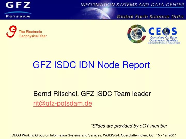 gfz isdc idn node report