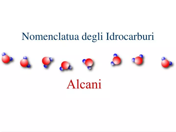 nomenclatua degli idrocarburi